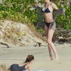 Stephanie Seymour spends her holiday on the beach in St Barths with Lily and Harry